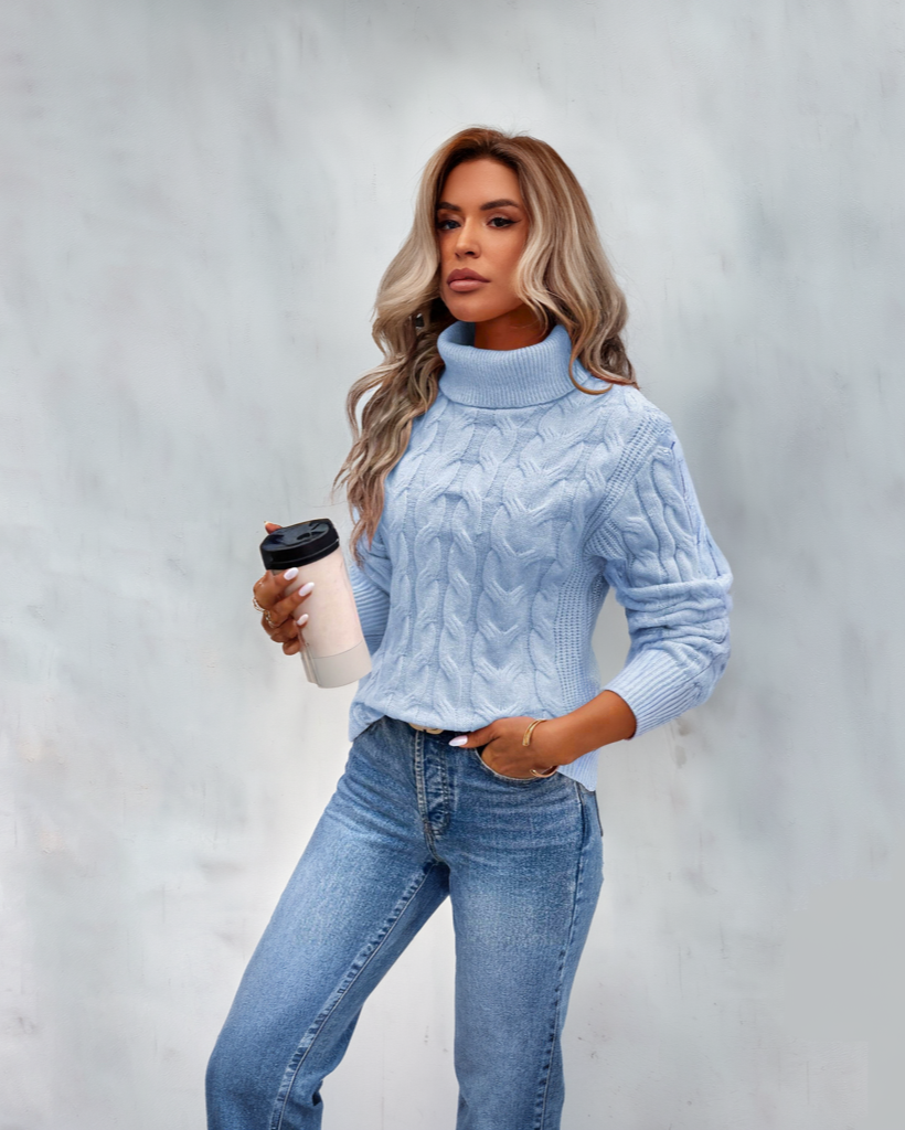 Bella | Warmer Strickrollkragenpullover für Damen mit langen Ärmeln