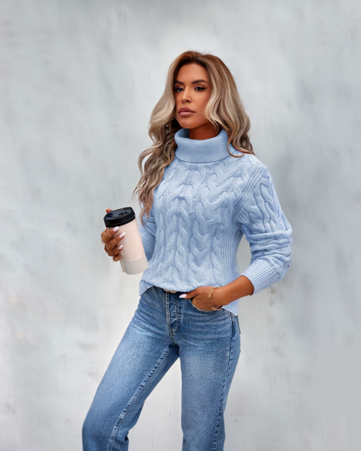 Bella | Warmer Strickrollkragenpullover für Damen mit langen Ärmeln