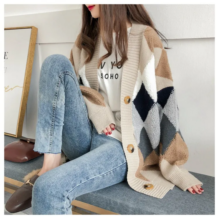 Damen V-Ausschnitt-Cardigan