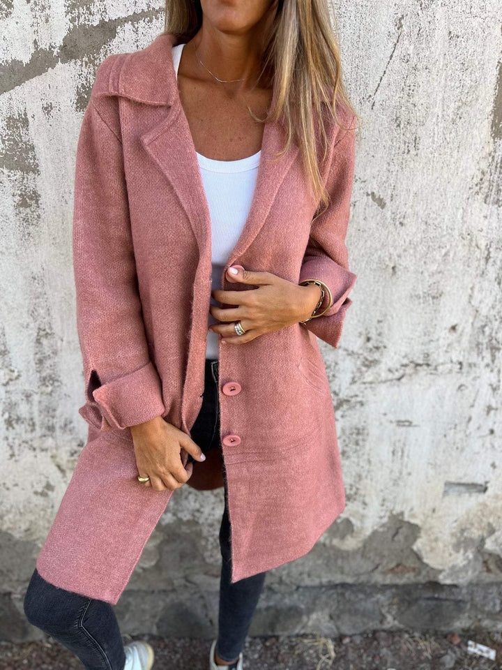 Isabella | Lässiger Langer Mantel für Damen mit Aufschlägen