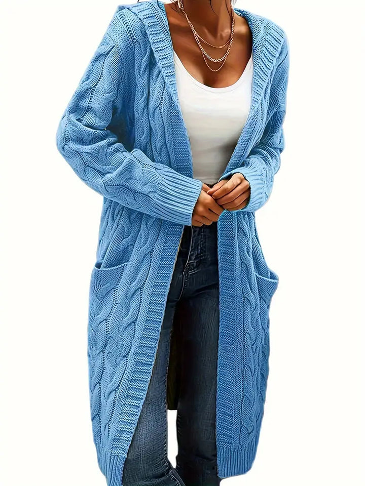 Navya | Damen Freizeit Cardigan mit V-Ausschnitt und langen Ärmeln