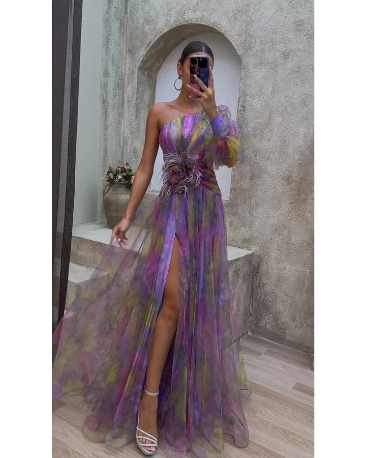 Lara | Langärmeliges Maxikleid für Damen mit V-Ausschnitt