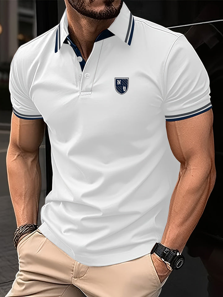 Elliot | Herren Freizeit-Polohemd mit kurzen Ärmeln und Streifen