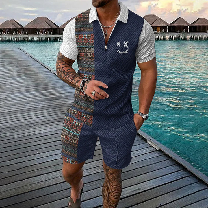 Emil | Zeitreisender Poloshirt- und Shorts-Set für Herren