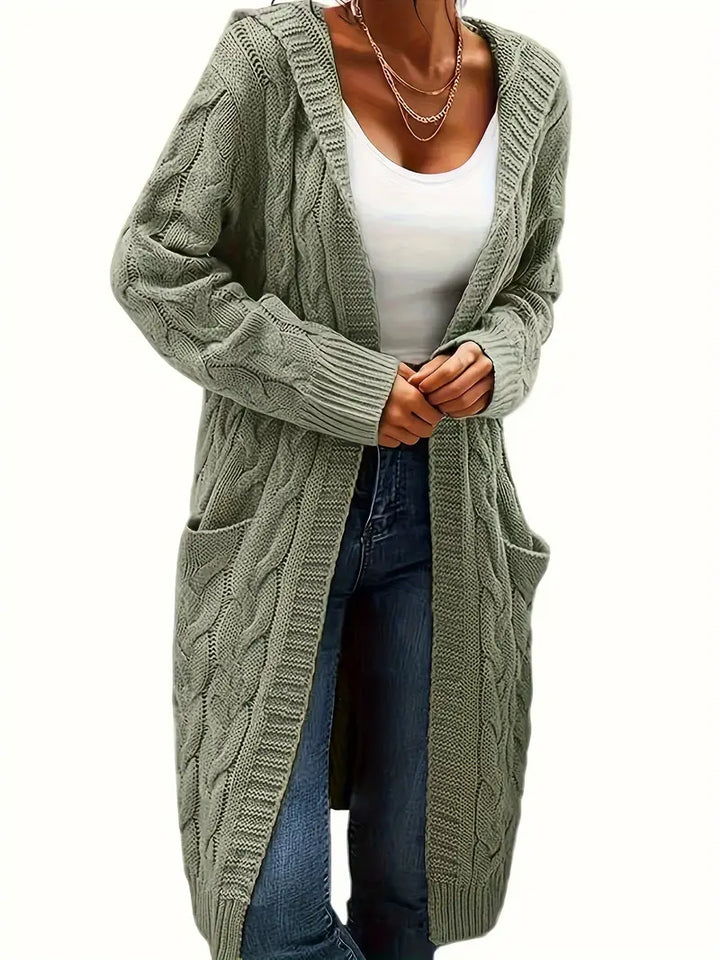 Navya | Damen Freizeit Cardigan mit V-Ausschnitt und langen Ärmeln