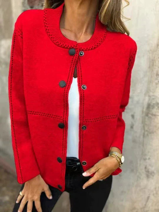 Jane | Klassische Strickjacke für Damen mit Knopfleiste