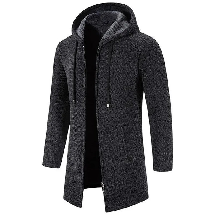 Elias | Mittellange Herrenjacke für Herren mit Kapuze und Wattiertem