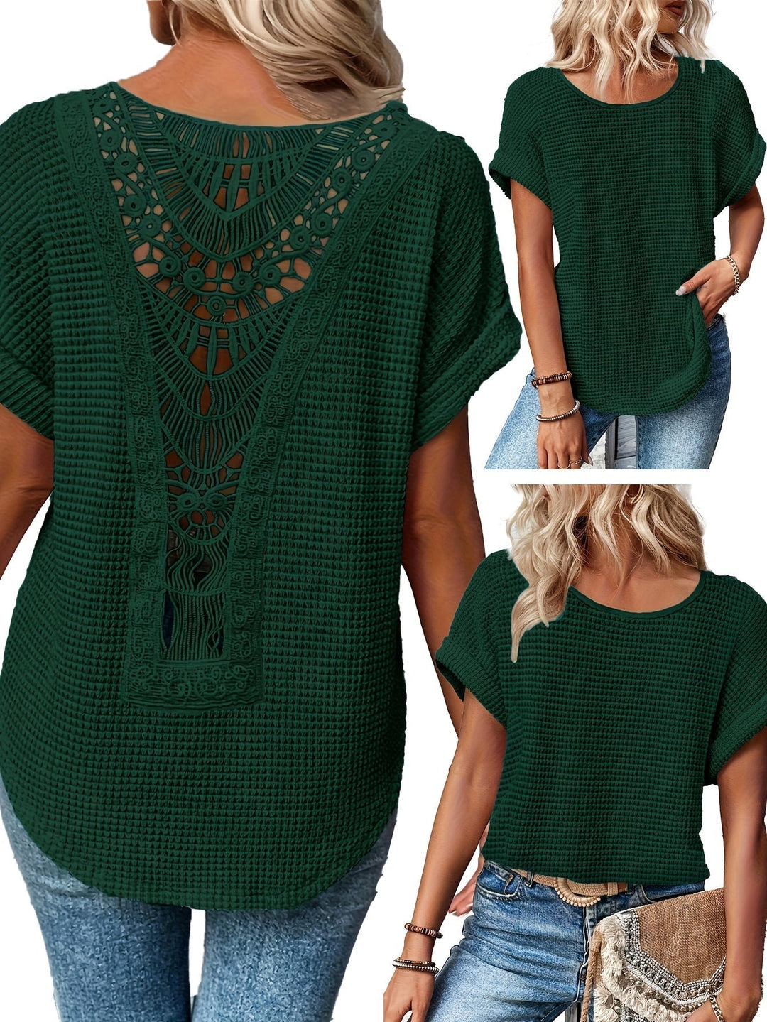Oliv | Bequemes Rundhals-T-Shirt mit Rundhalsausschnitt