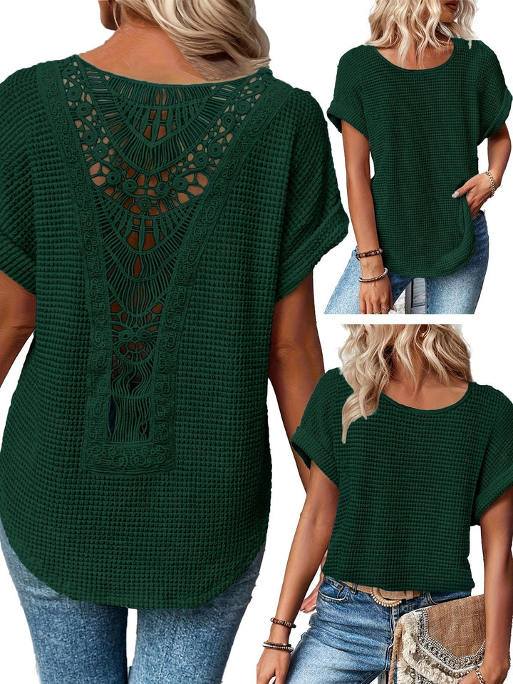Oliv | Bequemes Rundhals-T-Shirt mit Rundhalsausschnitt