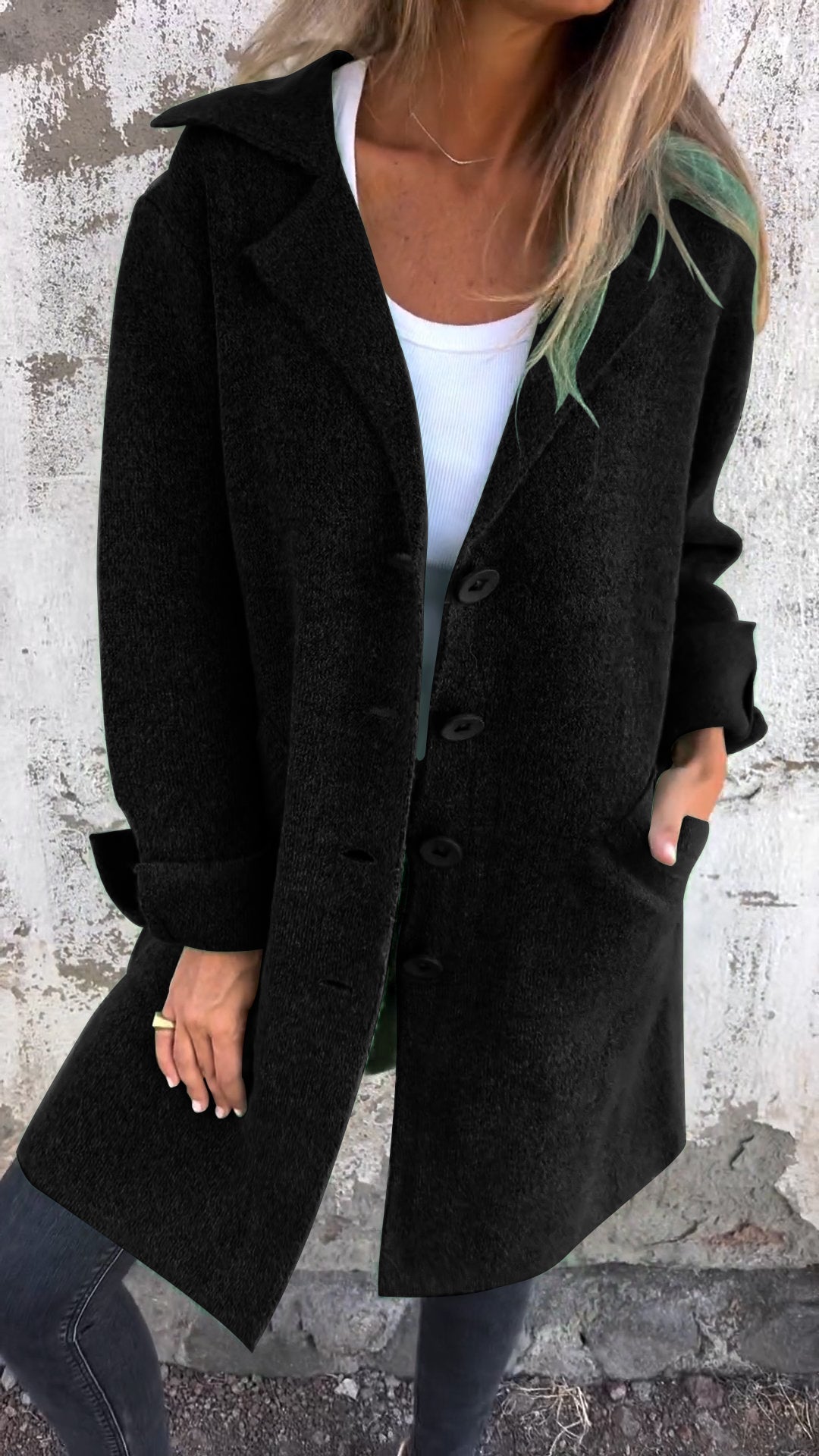 Isabella | Lässiger Langer Mantel für Damen mit Aufschlägen