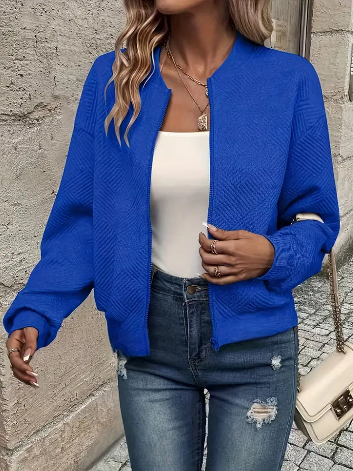Wilma | Lässige Zip-Up Jacke für Damen mit langen Ärmeln und Stehkragen