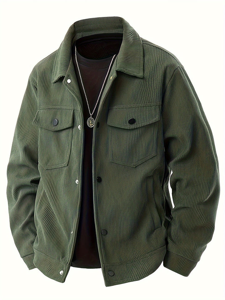 Elegante Cordjacke für Herren mit langen Ärmeln