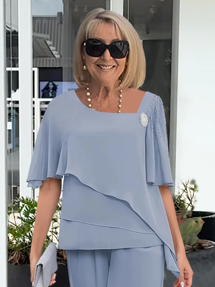 Wylie | Strahlendes Charm Zwei-Teile Set für Damen mit Rundhalsausschnitt