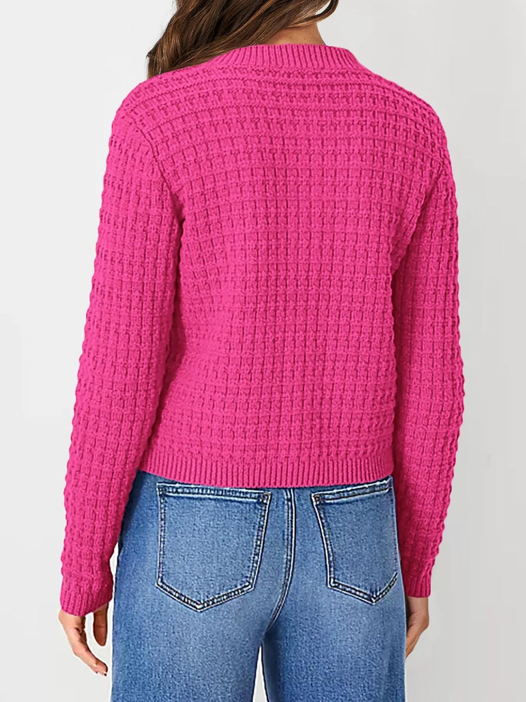 Harper | Strickjacke für Damen mit Knopfleiste und Rundhalsausschnitt