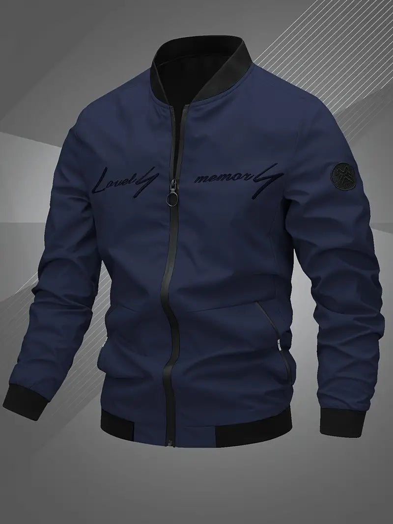 Finn | Lässige Bomberjacke für Herren mit Gesticktem Buchstaben für Männer
