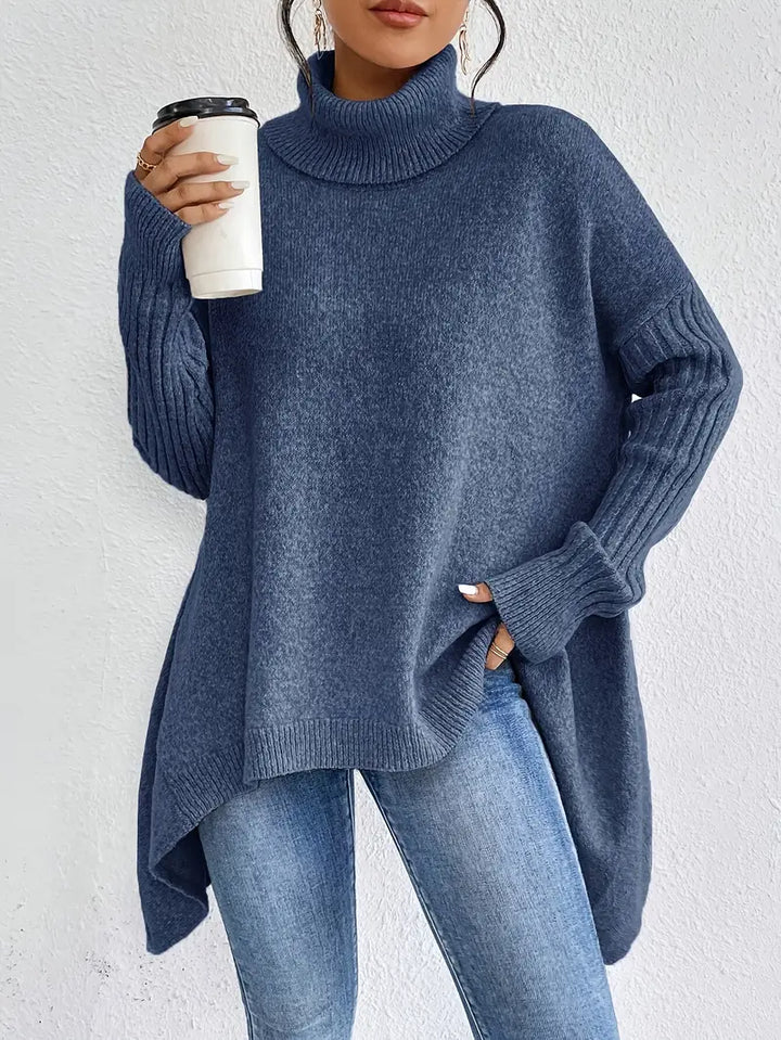 Bridgette | Bequemer langer Rollkragenpullover für Damen