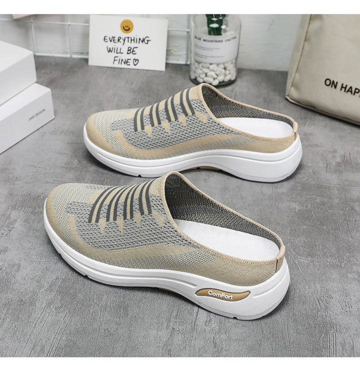 Schicke und atmungsaktive Damen Slip-On Mesh Sneakers mit flachem Absatz
