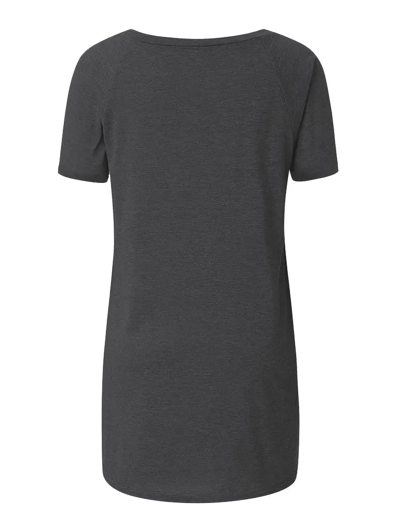 Faye | Lässiges Longline Crew Neck T-Shirt für Damen mit Rundhalsausschnitt