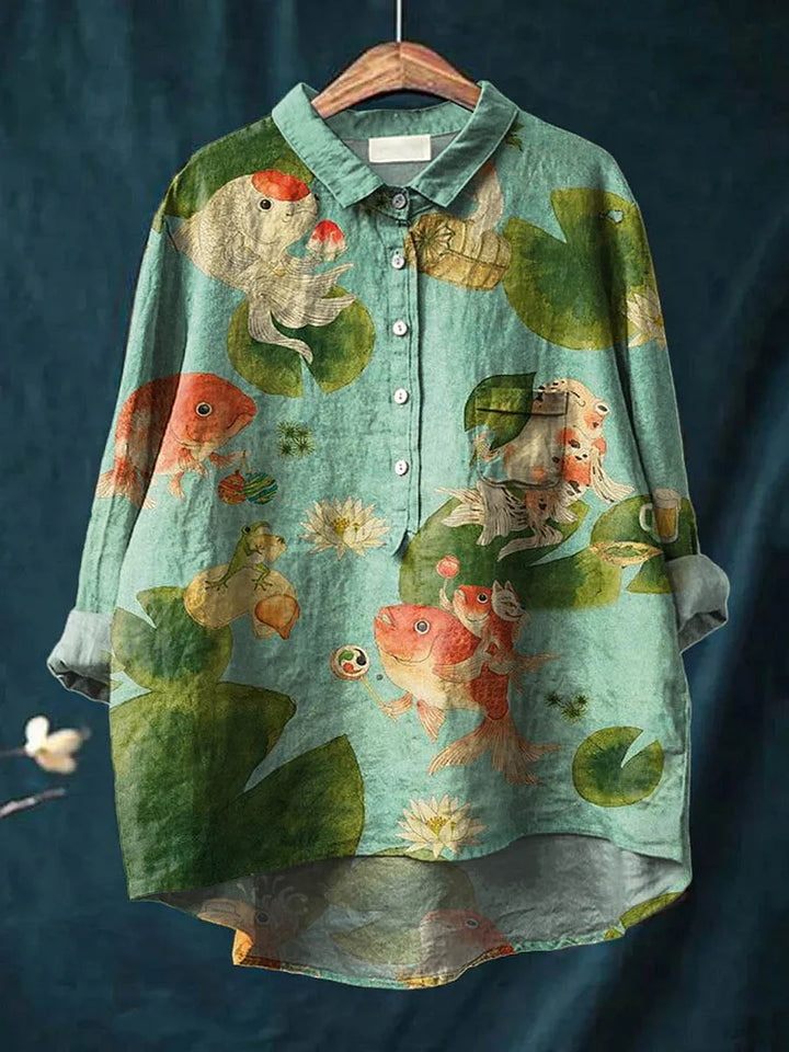 Ruthie | Fischkunst Shirt mit langen Ärmeln