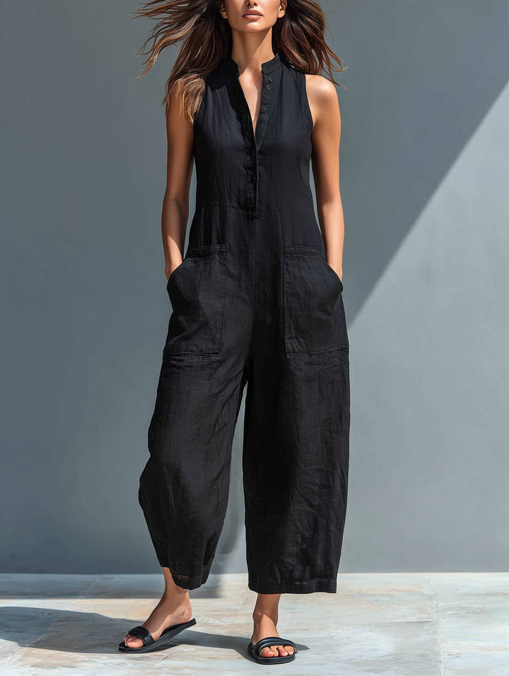 Lucinda | Stilvoller ärmelloser Jumpsuit für Damen mit Rollkragen
