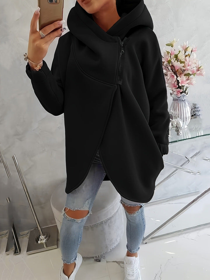 Emma | Bequemer Zip-Up Hoodie für Damen mit Kapuze und langen Ärmeln