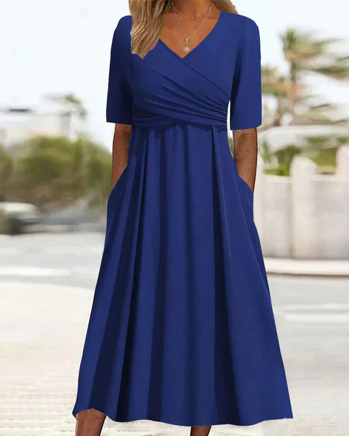 Anna | Wickelkleid mit kurzen Ärmeln und V-Ausschnitt