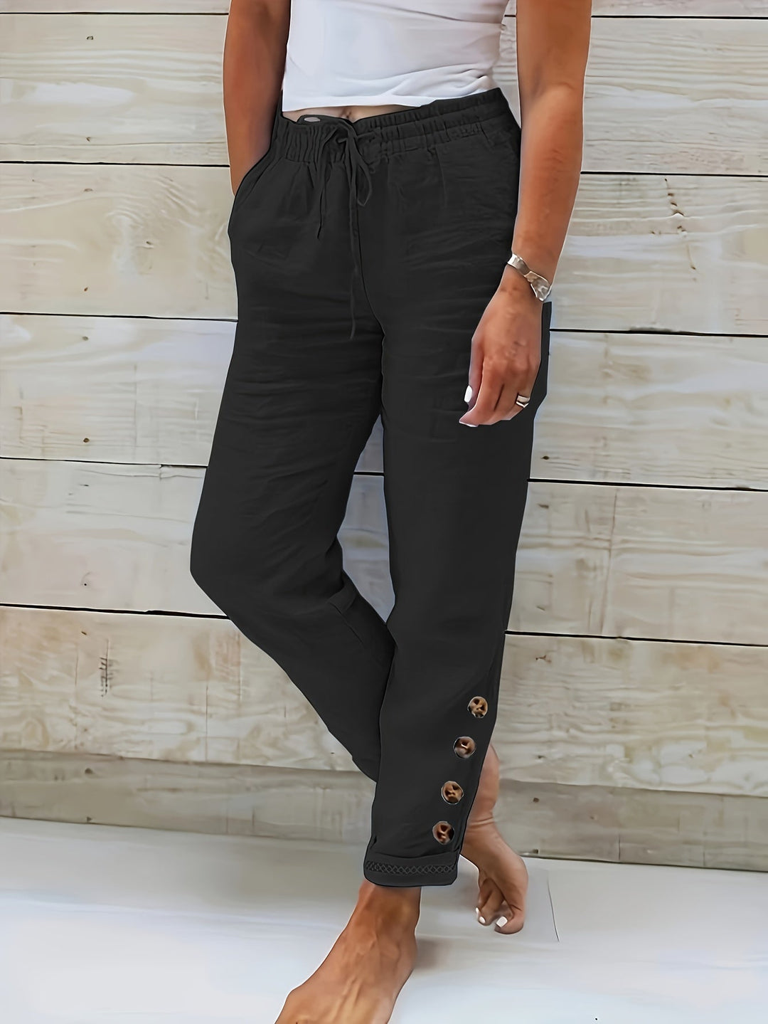 Lana | Slim Straight Hose für Damen mit hohem Bund