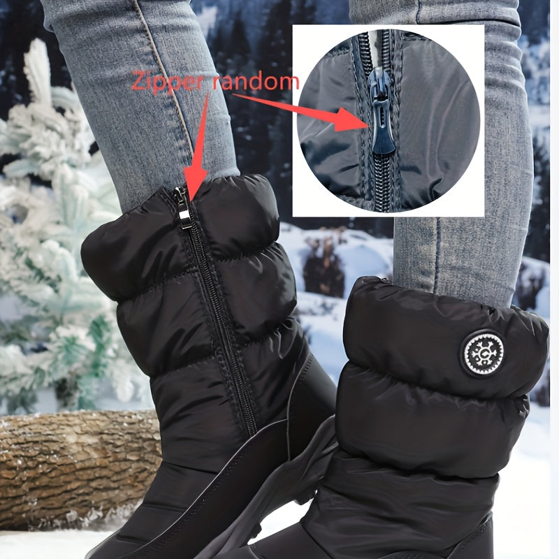 Premium Winterstiefel für Damen bis zur Wade mit flachem Absatz