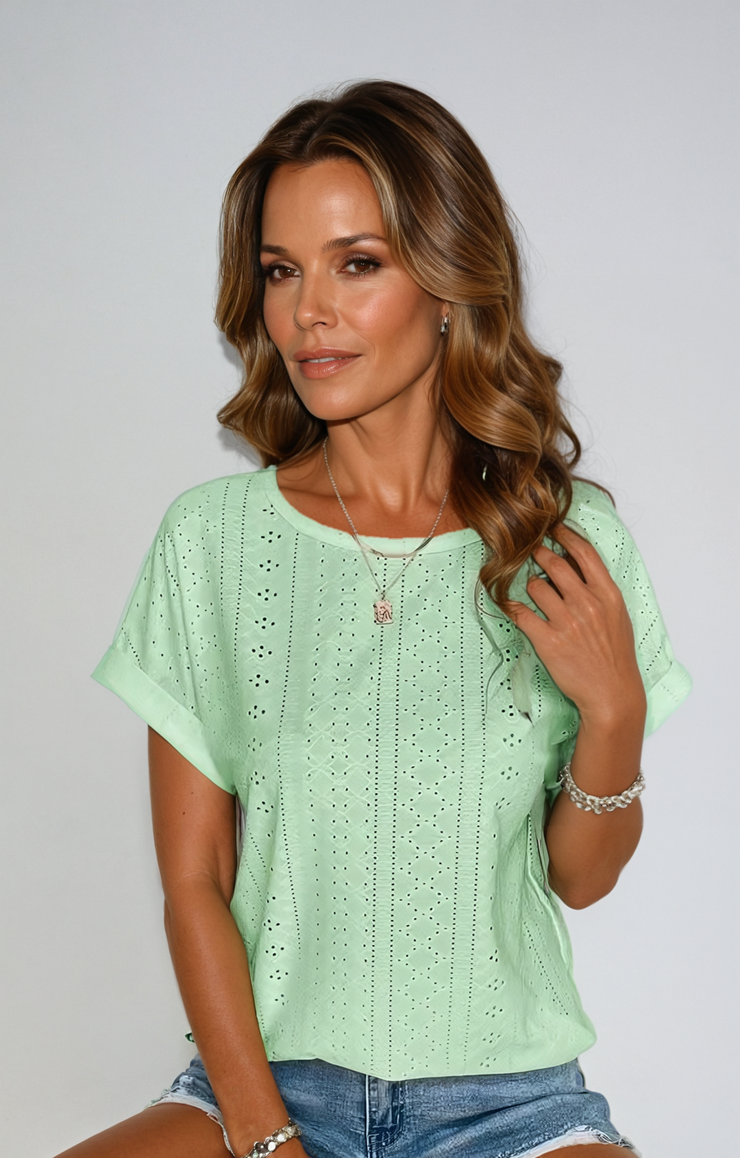 Becky | Lässiges Lochmuster-Top