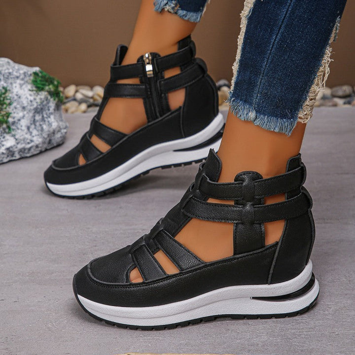 Leichte Keil-Sandalen für Damen mit seitlichem Reißverschluss für ultimativen Komfort