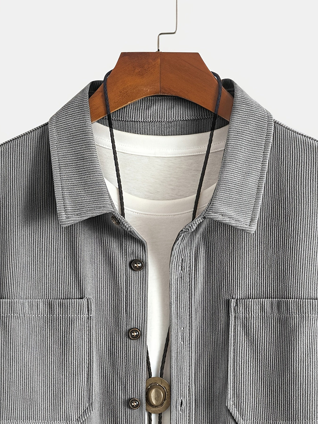 Lukas | Herren Langarm-Overshirt mit Knöpfen und Taschen