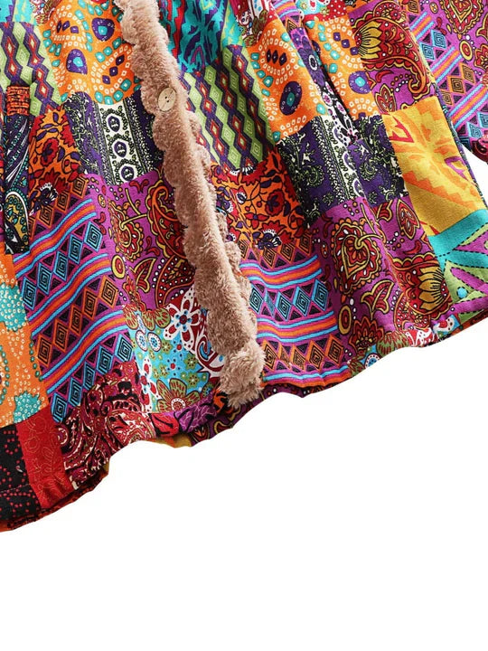 Remi | Bequeme Patchwork-Jacke für Damen mit Kapuze und langen Ärmeln
