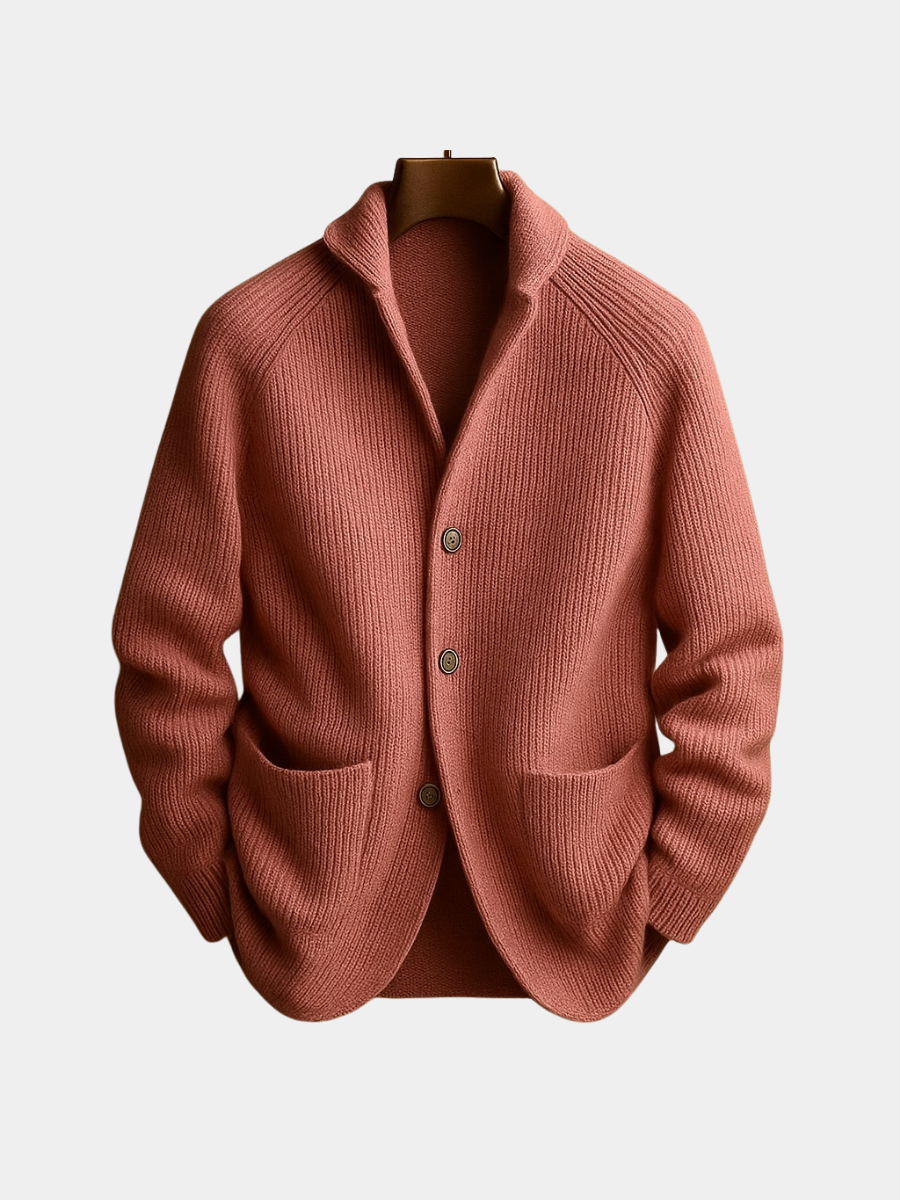 SILVORO | Herren Cordjacke mit V-Ausschnitt und langen Ärmeln