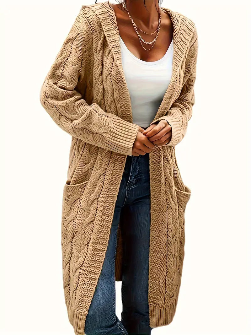 Navya | Damen Freizeit Cardigan mit V-Ausschnitt und langen Ärmeln