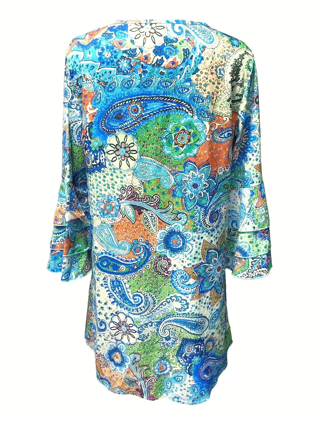 Gwen | Stilvolles Bedrucktes Kleid für Damen mit Blumenmuster und V-Ausschnitt