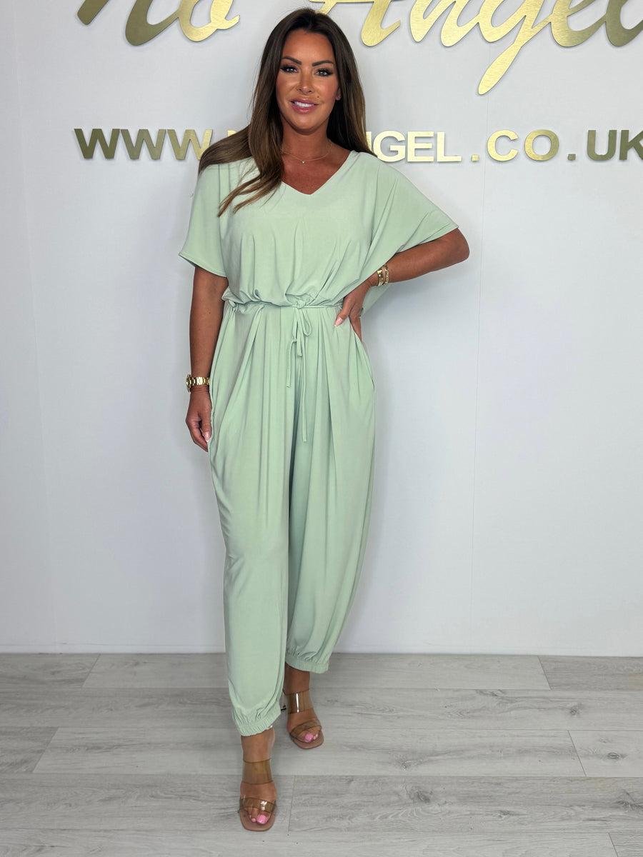 Cora | V-Ausschnitt Bindeträger Jumpsuit für Damen