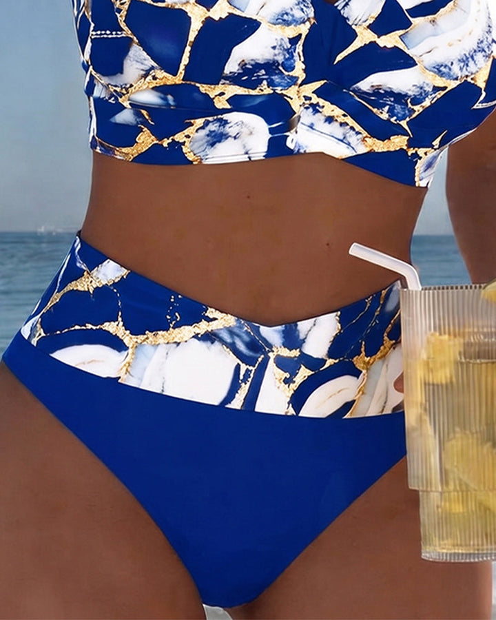 Luna | Damen V-Ausschnitt Strap Bikini mit Bindung