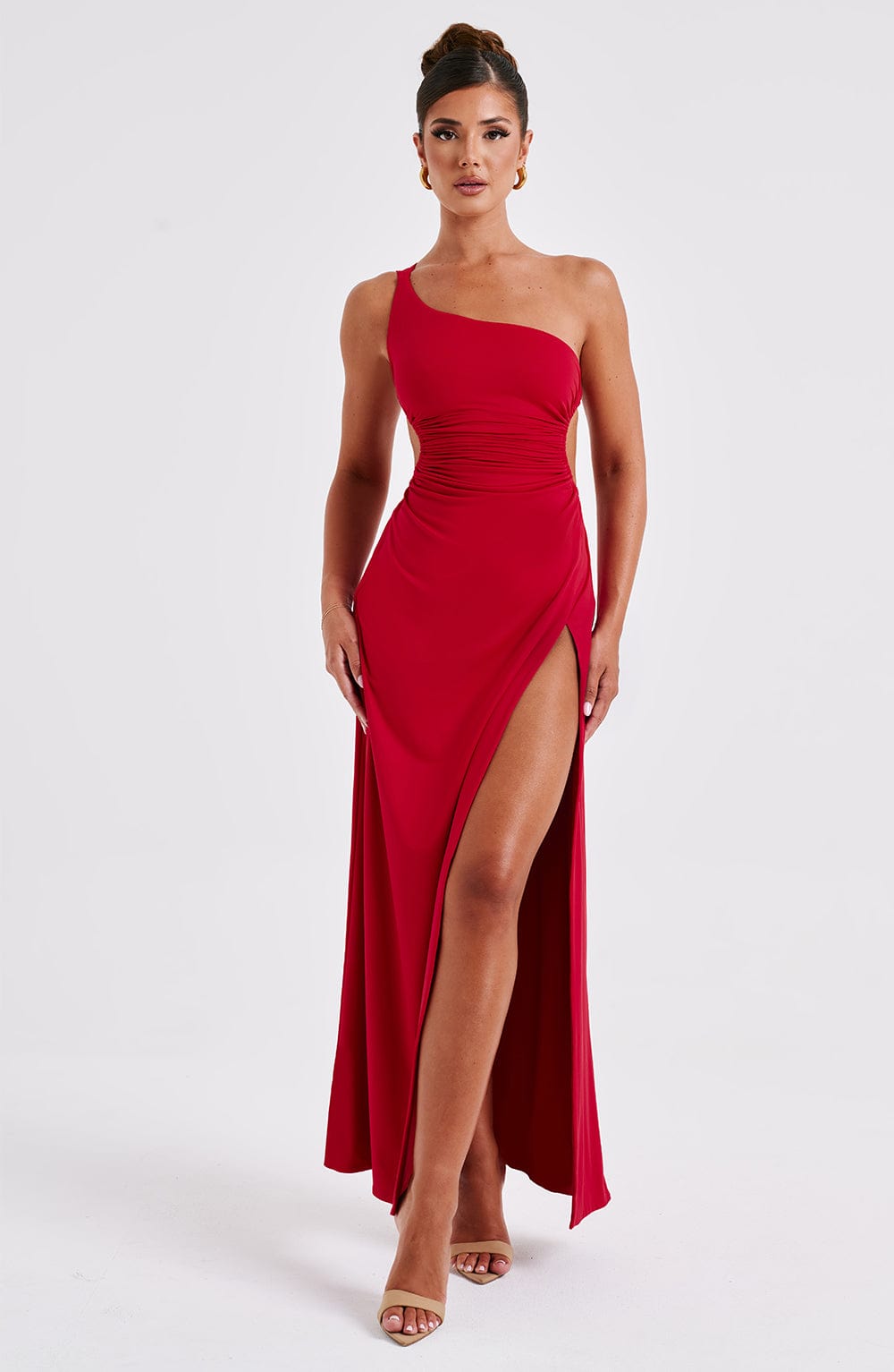 Alecia | Maxikleid für Damen mit asymmetrischem Ausschnitt