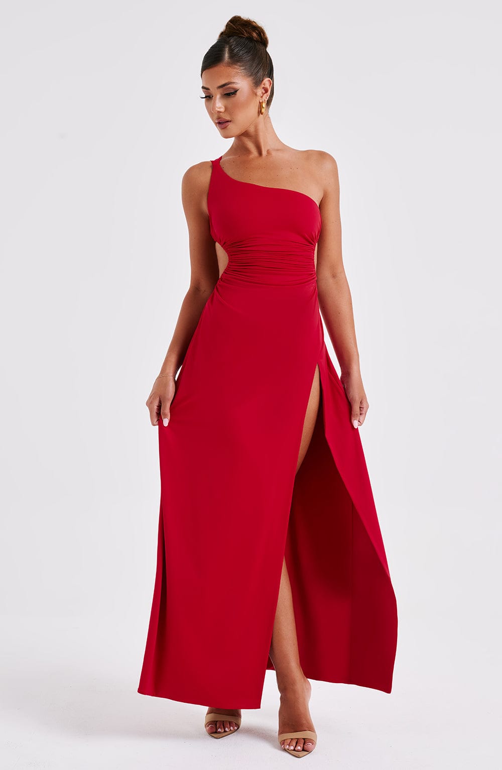 Alecia | Maxikleid für Damen mit asymmetrischem Ausschnitt