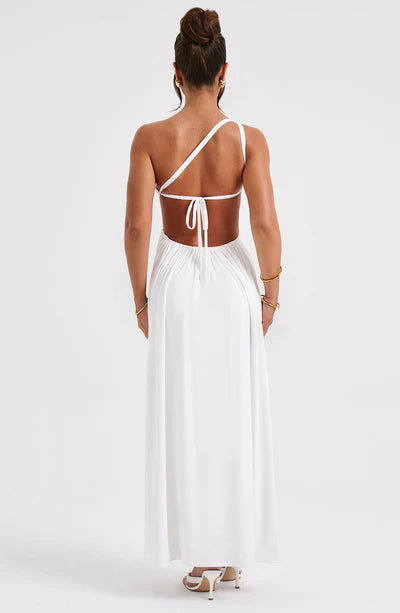 Alecia | Maxikleid für Damen mit asymmetrischem Ausschnitt