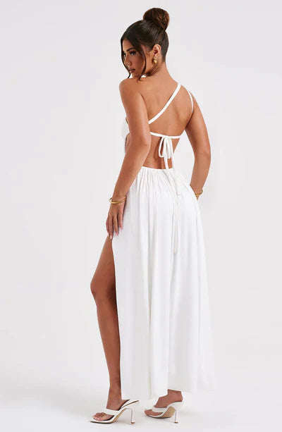 Alecia | Maxikleid für Damen mit asymmetrischem Ausschnitt