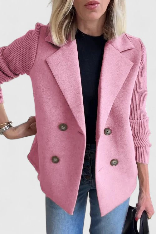 Sophie | Damen Blazer mit Knöpfen und Strickärmeln