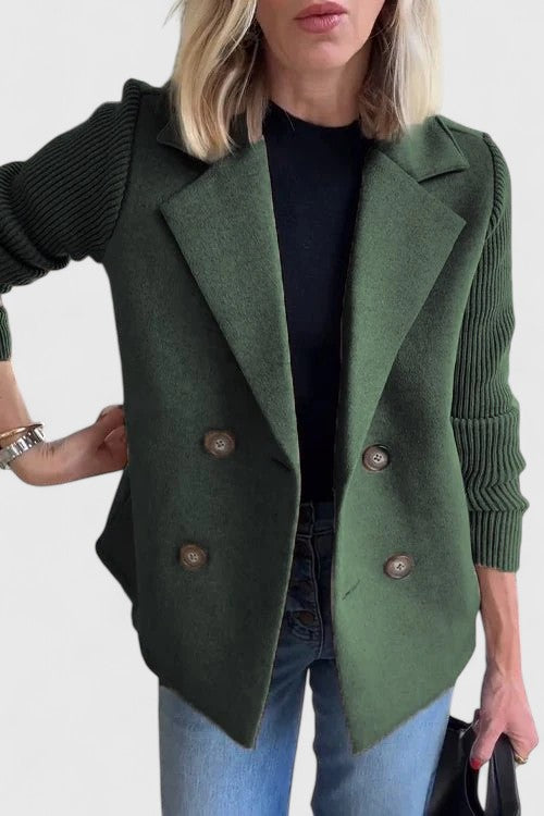 Sophie | Damen Blazer mit Knöpfen und Strickärmeln