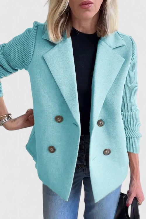 Sophie | Damen Blazer mit Knöpfen und Strickärmeln