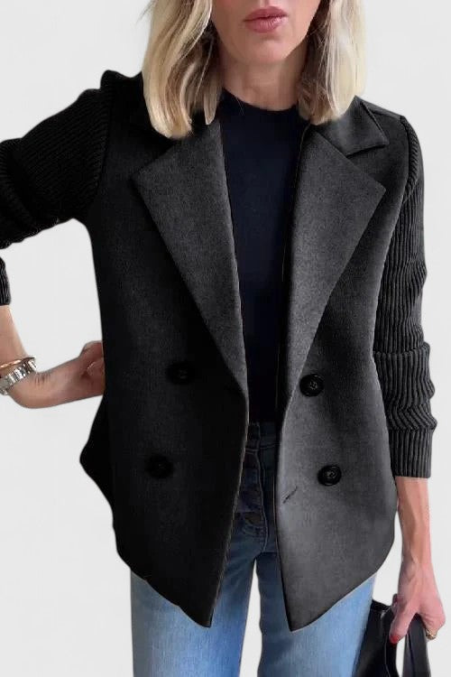 Sophie | Damen Blazer mit Knöpfen und Strickärmeln