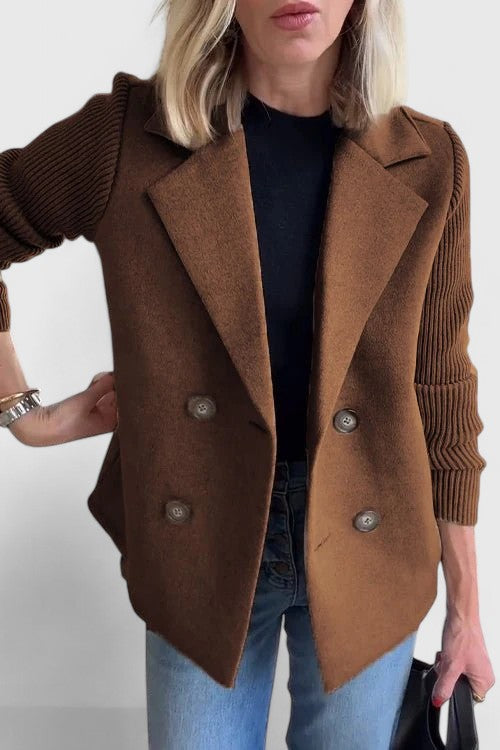 Sophie | Damen Blazer mit Knöpfen und Strickärmeln