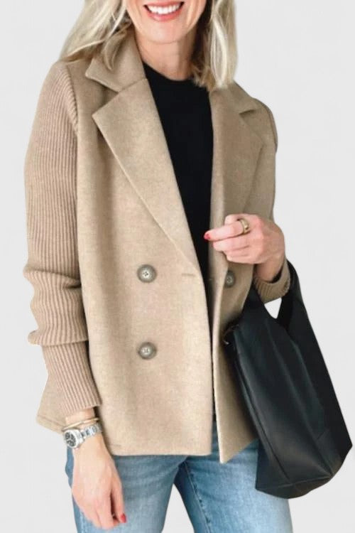 Sophie | Damen Blazer mit Knöpfen und Strickärmeln