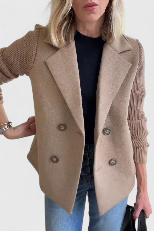 Sophie | Damen Blazer mit Knöpfen und Strickärmeln