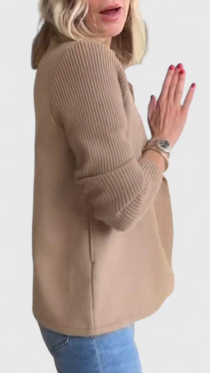 Sophie | Damen Blazer mit Knöpfen und Strickärmeln