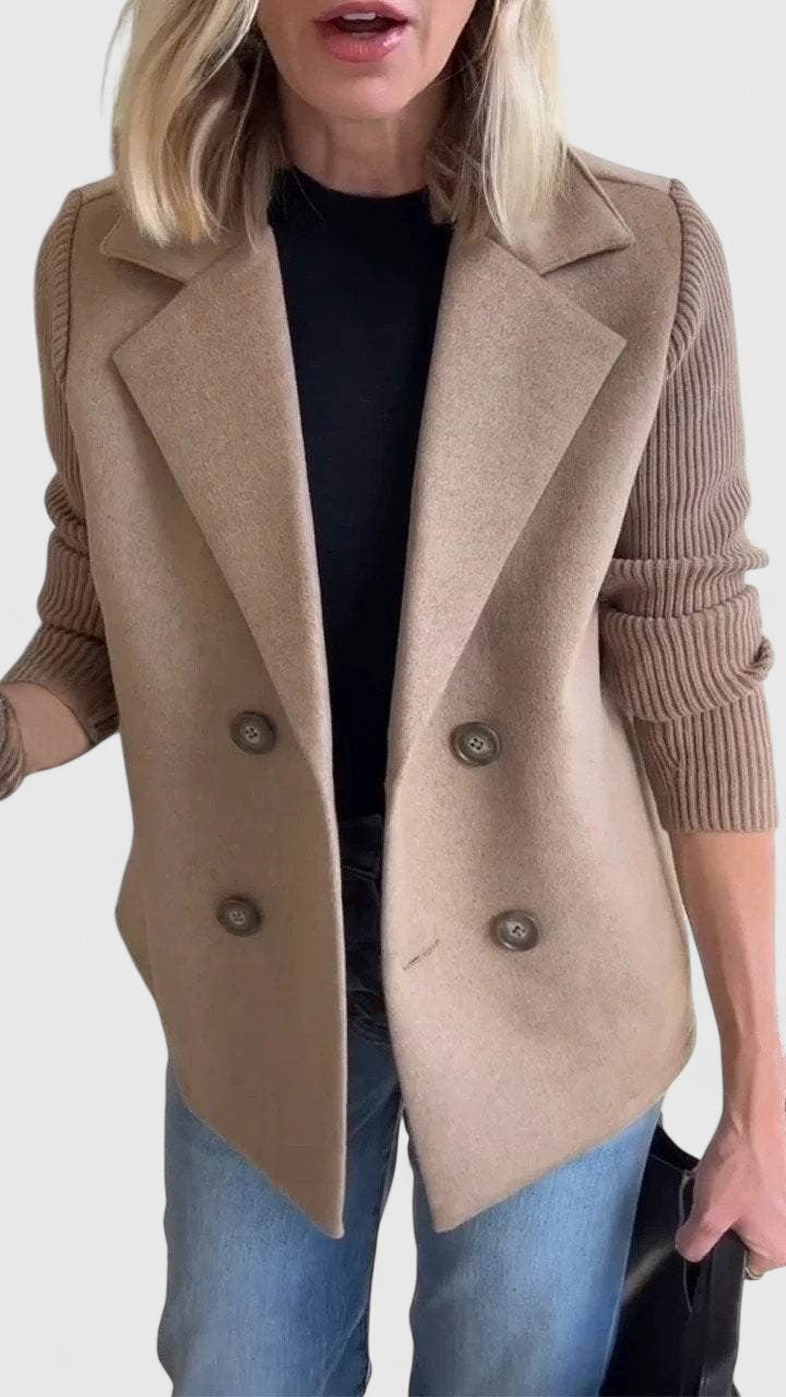 Sophie | Damen Blazer mit Knöpfen und Strickärmeln